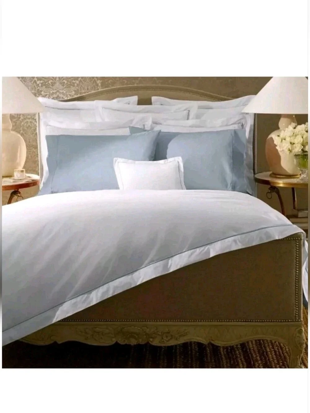 BRAND NEW RALPH LAUREN Organic Cotton Percale Palmer Twin DUVET COVER Loft Grey